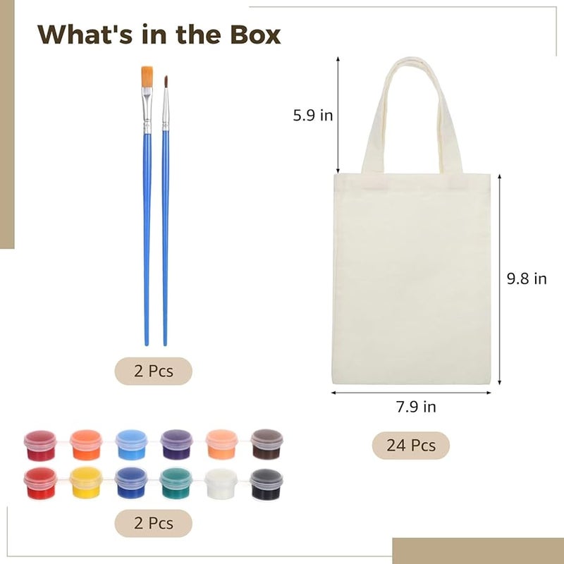 24 حزمة من حقائب القماش الصغيرة للأطفال، للحرف اليدوية والفنون، قابلة لإعادة الاستخدام، مصنوعة يدويًا، وأكياس البقالة الهدايا - Image 3